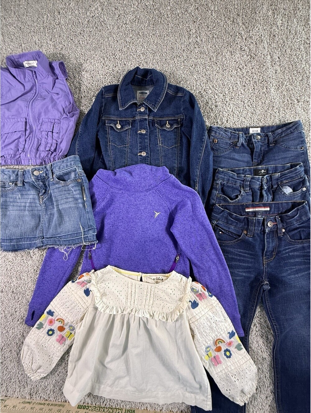 Gir’s Clothing Pack Size 3T -6T 3 Jeans 1 Jean Jacket 1 Vest 2 Tops